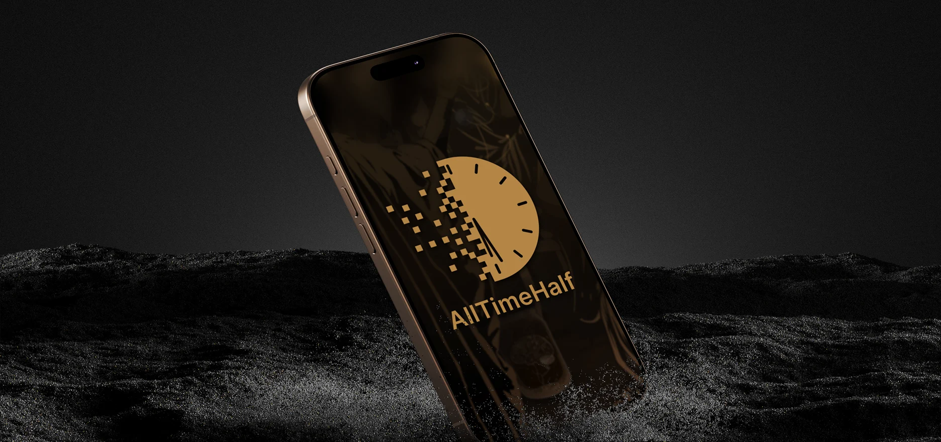 AllTimeHalf mark on a mobile splash screen