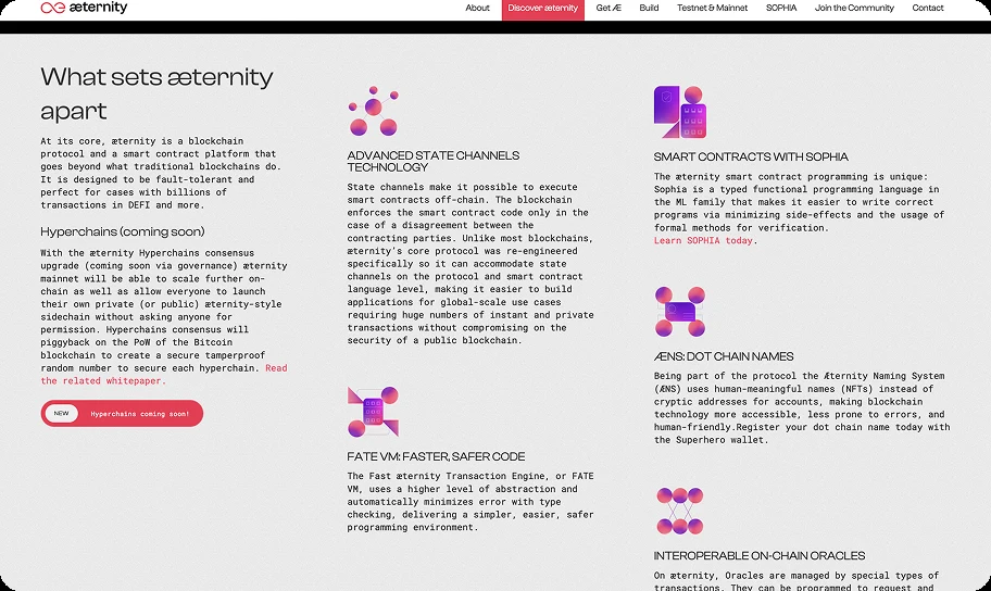 æternity feature page — brand reference