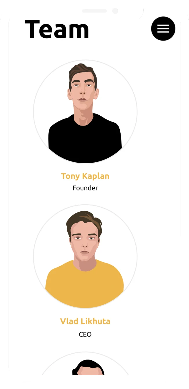 Mobile Team section